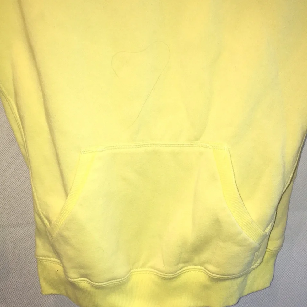 Champion Yellow Hoodie with Purple Logo | Fleece Lined Sweatshirt | Kids Size L